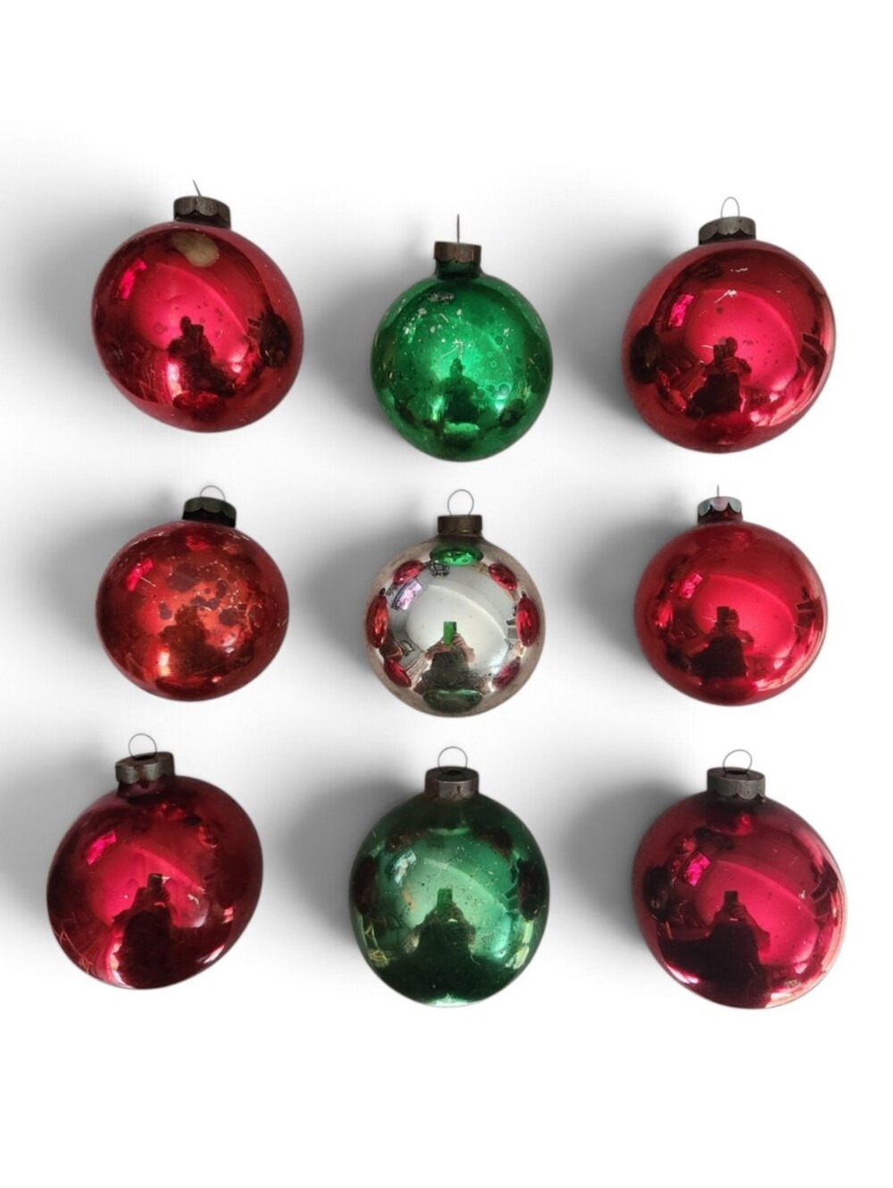 9 Vintage Glass Christmas Ornaments